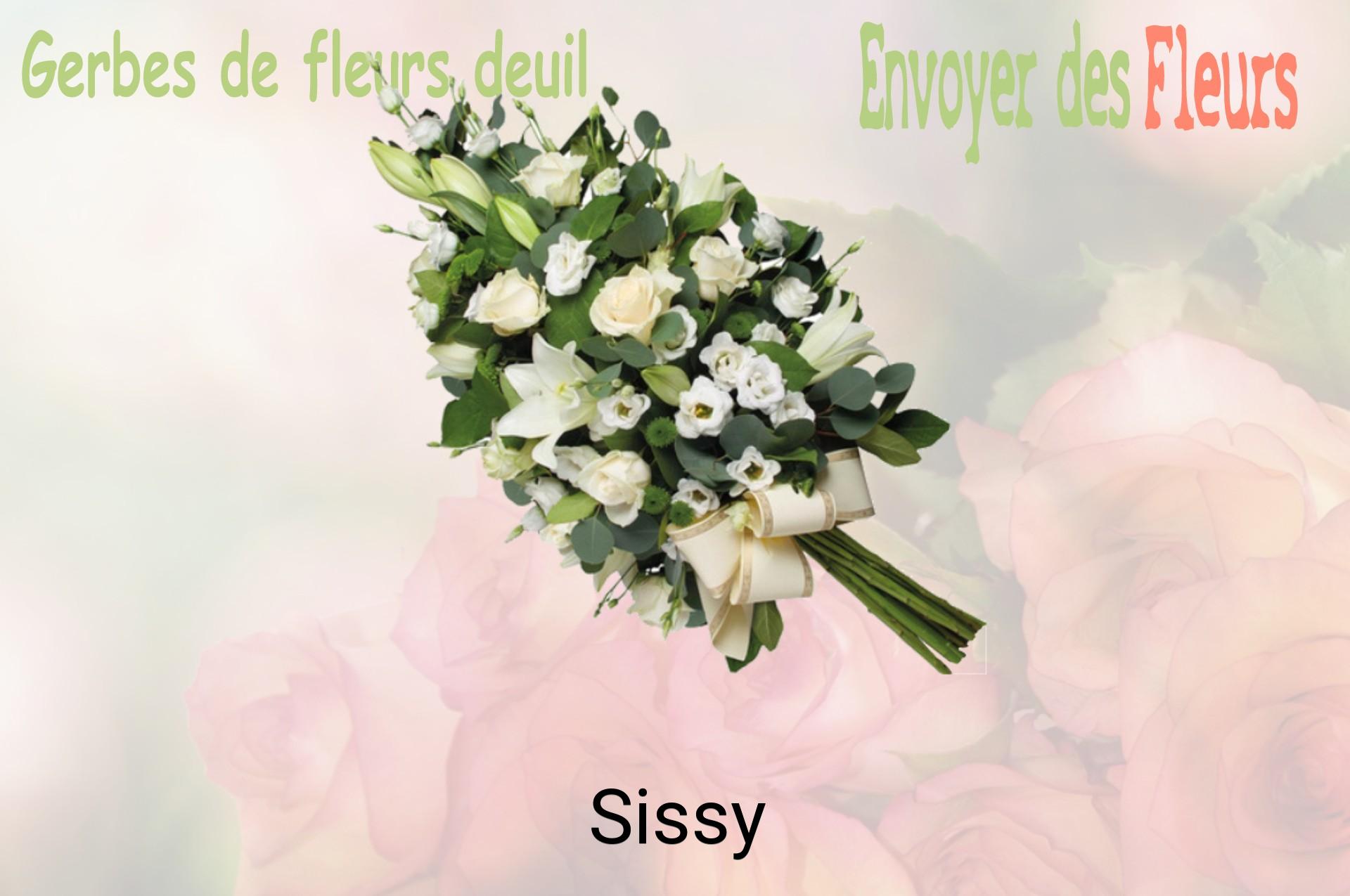 Gerbe de fleurs de deuil livrée à Sissy